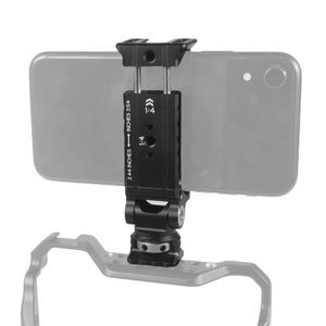 Titulares Feichao Metal Phone Holder 5784mm Smartphone Clip Braçadeira W / 1/4 3/8 Thread / Arri Pin / Cold Shoe Mount para LED Mic Tripé