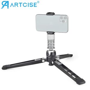 携帯電話のためのホルダーArtCise Mini Tripod DSLRカメラフレキシブルアルミニウム合金デスクトップVLOG Live Tripod StandモノポッドボールヘッドDX5