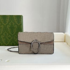 10A Mirror QualityDesigner Bag Luxter Designers Chain Bag äkta läderkvinna Crossbody Väskor Canvas axelväska med låda