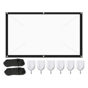 Projection Screens Projector Screen Portable Simple Curtain AntiCrease 60150 in 3D Foldable Soft Screen16 9 for home 231215