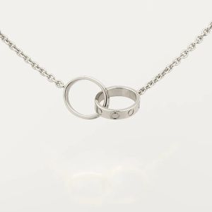 moda alta edição design clássico pingente amor colar para mulheres meninas duplo laço encantos 316l titânio aço casamento jóias colares collier atacado