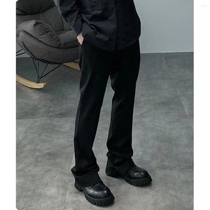 Men's Pants Firmranch Black High Texture Flare Casual Cargo For Men Women Clean Fit Mopping Slim Boot-cut Trousers