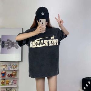 Hellstar Rappe Tshirt Rapper Grey Heavy Craft Unisex krótkie rękaw Top High Street Fashion Retro Designers Tees Size HellStar Shirt S-5xl 809