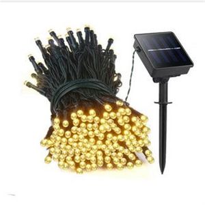 22m 200 LED 태양열 LED 끈 조명 Garland Christmas Solar Lamps Wedding Garden Party 장식 실외 2647