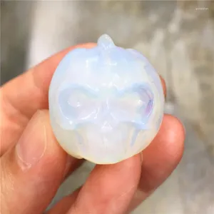 Dekorativa figurer Natural Opalite Stone Opal Handgjorda snidade pumphuvud Figur Kraftfull staty för heminredning gåva