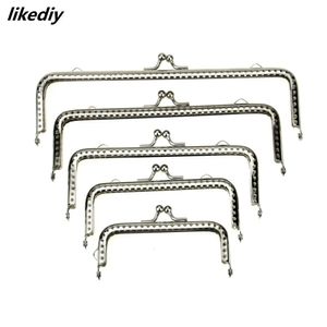Bag Parts Accessories 20 Pcs/Lot 5 Sizes Square Glossy Silver Basic Metal Purse Frame Kiss Clasp Lock DIY Bag Accessories 8.5/10.5/12.5/15.5/18CM 231216