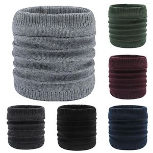 Scarves Winter Warm Fluff Line Stripe Bib Cover Solid Color Collar Thick Knit For Men Pack Neck Gaiter Skiing