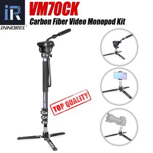Holders Innorel VM70CK 10 Layers Carbon Fiber Professional Video Monopod High Quality Tripode Video Head för Digital SLR Camera Stand Set