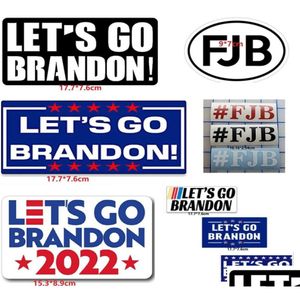 Banner Flags 100Pcsset 3X7 Inch Lets Go Brandon 2024 Cartoon Biden I Did That Waterproof Decals Stickers For Lage Diy Laptop Case Dr Dh84Z