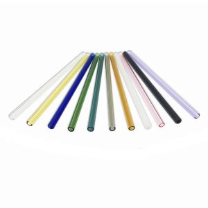 20cm Reusable Glass Drinking Straws Eco Friendly Curved Straight Milk Cocktail Straw LL