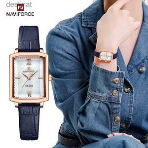 Женские часы NAVIFORCE 2023 Дизайн Женские модные часы Кожаный браслет Водонепроницаемые кварцевые Элегантные простые женские наручные часы Relogio FemininoL231216