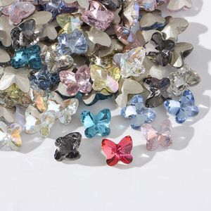 Nagelkonstdekorationer 20st färgglada lim kristaller kwaii pärlor diy ädelsten fjäril blå rinsten accessorie smycken dekorativt fancy fancy