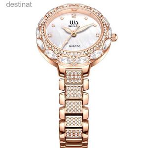 Relógios femininos wiilaa relógios de pulso femininos para relógio feminino rosa ouro pulseira relógios de quartzo senhoras luxo elegante strass dropshipl231216