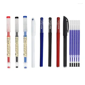 Gel penna permanent blå svart röd bläck infällbar påfyllningskulspennspennor pappersskolelärarekontorstillbehör