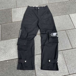 화물 Haruku 힙합 두개골 프린트 헐렁한 검은 바지 조깅하는 사람 2023 New Rock Pocket Wide Leg 바지 스트리트웨어 Hot