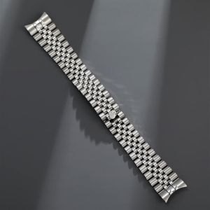 Watch Bands 12mm 13mm 17mm 20mm 21mm 316L Solid Stainless Steel Jubilee Curved End Strap Band Bracelet Fit For175r