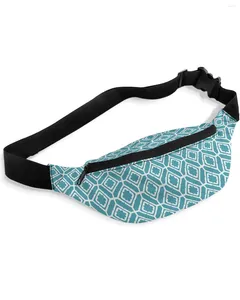 Sacos de cintura Figura geométrica Teal Green Packs Bolsa de ombro Unissex Messenger Casual Fashion Fanny Pack para mulheres