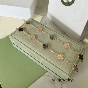 Designer Van Clover Armbänder 2023 Luxusmarke Fünf-Blumen-Diamant-Kleeblatt-Armband – Hochwertiger Achat-18-Karat-Gold-Damenschmuck von Van