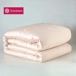 Comforters sets Sondeson Luxury 100% Natural Silk Quilt Duvet Handmade 4 Season High Grade Comforter King Queen Full Twin 1PCS For Sleep 231215