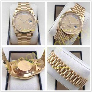 With Box Papers Top Quality Watch 40mm Day-Date Prident 18k Yellow Gold JAPAN Movement Automatic Mens Men's Watche B P Maker221K