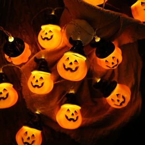 Exquisite Halloween decoration lovely props glow Pumpkin light string smiley face yellow hat led light string