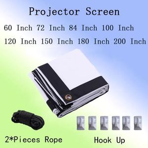 Projektionsskärmar Thinyou Folding Soft Simple Projector Screen Outdoor HD Curtain 60inch 72inch 84inch 100inch 120inch 150inch 180inch200inch 16 9 231215