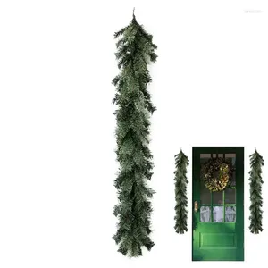 Fiori decorativi Ghirlanda di pino natalizio Ghirlanda verde per porta d'ingresso Ornamenti festivi per la stanza delle celebrazioni per le pareti delle finestre Camino