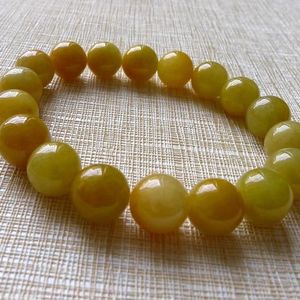 Armreifen natürliche gelbe Myanmar Jade Armband für Frauen Männer Jadeit 10 mm Perlen Armbänder Frauen Armband Natural Jade Stone Jade Armreif