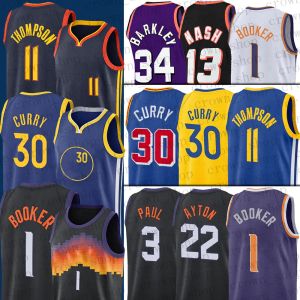 Barn Mens Youth 30 Curry Basketball Jersey Womens Klay Thompson Devin DeAndre Booker Charles Steve Barkley Nash Chris Stephen Paul Ayton Jersey 2023 2024