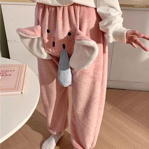 Damenhosen Frauen Schweinehose Herbst Winter Lustiger und süßer Paar-Pyjama mit einem klingelnden Elefantenrüssel S M L XL Anime Streetwear Pantalon