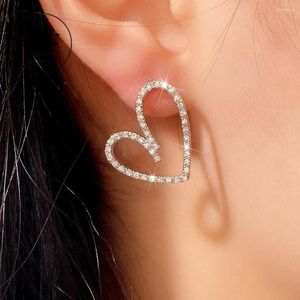 Orecchini a bottone DRlove Moda Donna Cuore con brillante CZ Abbigliamento quotidiano Squisito piercing Amore Regalo di compleanno Gioielli alla moda