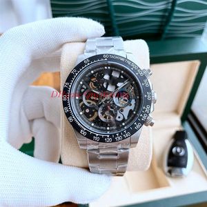 Latest Top Fashion Mens Skeleton watch 116500 116520 Openworked dial automatic movement No chronograph Men Rose Gold Cool sport wr2780