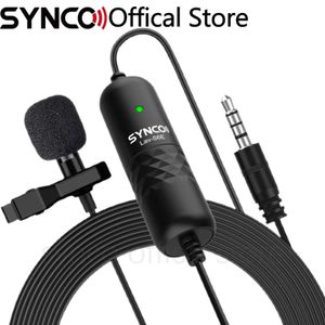 Microfones Synco Lavs6e Professional Lavalier Microfone Clipon Omnidirecional Condensador Lapela Mic Autopairing 6m / 19.7 Cabo Longo