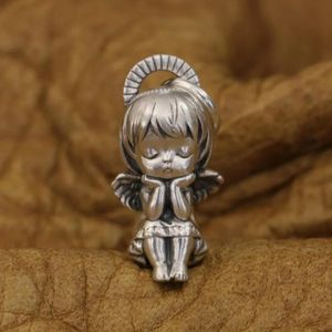 Wisiorki Linsion Sterling Sier Lovely Angel Baby wisiant Charms Sleepy Girl Pendant TA324