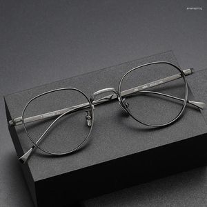 Sunglasses Frames Pure Titanium Glasses Retro Round Eyeglasses Frame Women Men Clear Lens Classic Eyewear Male Female