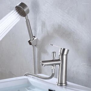 Bathroom Sink Faucets Basin Faucet Stainless Steel Single Handle Cold And Water Mixer Bathtub Tap With Shower Set