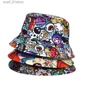 Wide Brim Hats Bucket Hats Panama Bucket Hats Animal Letter Print Fisherman Hat Summer Sun Hats For Women Men Reversible Fishing CL231216