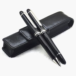 프로모션 - 럭셔리 MSK -145 블랙 레인 볼 펜 롤러 볼 펜 고품질 학교 사무실 일련 번호가있는 분수 펜