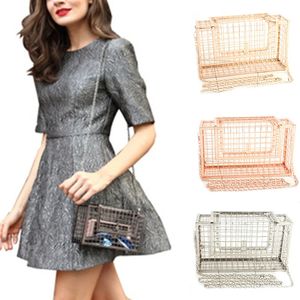 Evening Bags Chain Crossbody Cage Bag Metal Cages Hollowout Clutches Purse for Party Handbags Hollow Out 231216