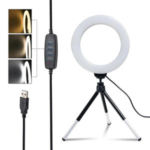 Akcesoria 16 cm 6 -calowe pulpit Pierścień Lampa LED z statywem Stand Stoy Uchwyt telefonu do makijażu na żywo YouTube