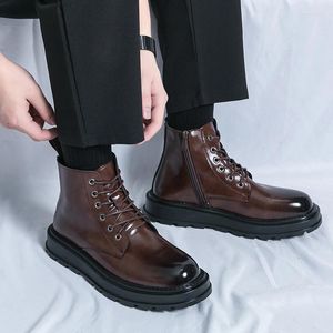 Boots 2023 Motorcycle For Men Black Brown Working Mens Fashion Outdoor Casual Shoes Man Brand Cowboy
