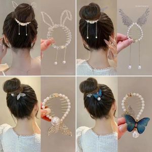 Hair Accessories Pearl Tassel Rhinestone Luxury Fish Wings Ear Round Claw For Girl Woman Temperament Designer Clips