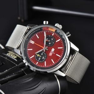 Designer Breit Watches Men's Luxury watches Top watch 2023 Men's Leisure 5-Needle Pot Lid Glass Quartz Non Mechanical Running Second Watch High-end top quality luxury