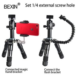 Aksesuarlar Bexin Mate10 Masaüstü Mini Tripod Taşınabilir Cep Telefon Selfie Canlı Stand Kamera Fotoğrafçılığı SLR Masaüstü Top Head Tripod