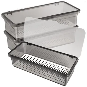 Kitchen Storage Cutlery Organizer Silverware Tray Countertop Racks With Lid Utensil Container Plastic Spoons