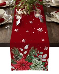 Corredor de mesa Natal Inverno Eucalipto Berries Party Festival Table Runner Cozinha Bandeira Bandeira Toalha de Mesa Férias Placemat Impressão Capa de Mesa 231216