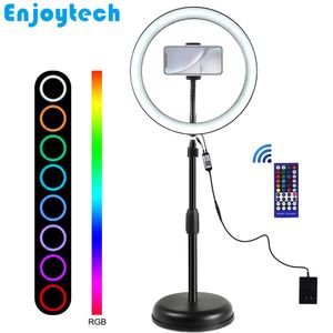 Tutucular 30cm Renkli RGB LED Ring Flash Lamba İPhone Samsung Xiaomi Cep Telefonları için Mount Holder ile Video Blogcular için Tripod