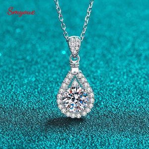 ces Smyoue 100% Real Moissanite Necklace for Women Vvs Round Cut Diamond Pendant for Girlfriend Jewelry S Sterling Sier Gra