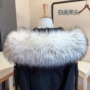 Lenços 2023 estilo gola de pele falsa de alta qualidade cachecol de inverno homens mulheres jaquetas casaco decoração luxo quente elegante envoltórios