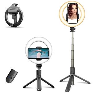 Holders Selfie Stick Ring Light With TripoD Stand Mobile Telefon Holder Ringlight för iPhone 11 Xiaomi Huawei Samsung GoPro Camera Monopod